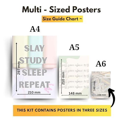 Image of Vision Board 2026 Aesthetic Poster Kit | Set of 21 Motivational & Study Quotes Posters | 300 GSM Premium Prints + Wall-Friendly Tape | Girl Room Decor, Study Wall Art, Self-Growth Aesthetic