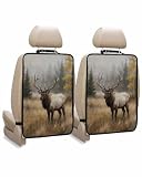 T&H XHome Forest Landscape Car Seat Protector, 2 Pack Kick Mats Back Seat Protector Wilderness