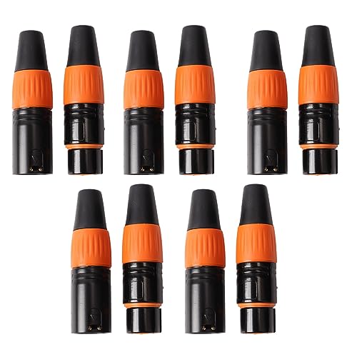 Conector XLR de 3 pines en pack de 10 unidades chapado en oro para micro y altavoz