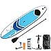 Froadp Tavola da SUP Paddle Board Tavole Gonfiabili per SUP-Paddling incl. Pagaia Laccio di sicurezza Manuale Pompa e Kit di Riparazione 305×76×10cm Carico 120 kg(Blu)
