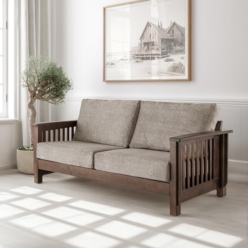 Image of Wakefit Serene 3 Seater Solid Wood Sofa