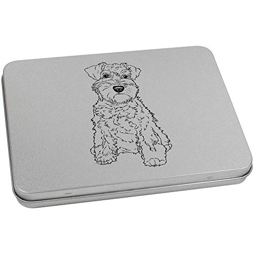 Azeeda 170mm 'Schnauzer Puppy' Metal Hinged Tin/Storage Box (TT00140055)