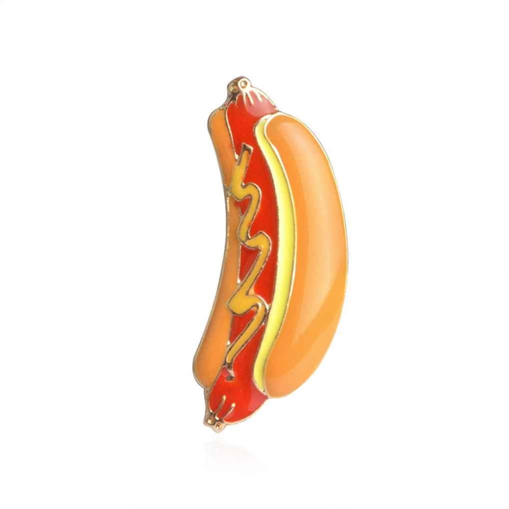 Boburyl Women's 4 Children Cute Cartoon Brastpin Hamburger Pizza Fries Hot Dog Badge Girls Jeans Collar Brooch Label Pin