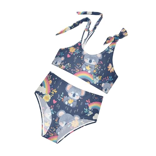 Plaaee Girls' 2 Piece Swimsuits Koala and Rainbow Cute Bikini Set Bathing Suit 4T4