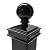 3" x 3" Aluminium Ball Top Post Cap for Metal Posts - Pressure Fit - White