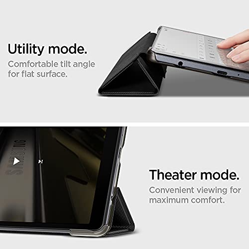 Image of Spigen Liquid Air Folio | Samsung Galaxy Tab A7 Lite Case [Magnetic Closure] [Trifold Stand] 8.7 inch Folio Full Cover | TPU+PU Leather - Black