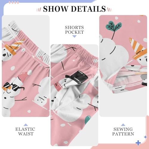 Boys' Pants Christmas Funny Snowman Long Bottoms Jogger Pants Elastic Waist Trousers with Pockets S-XL4