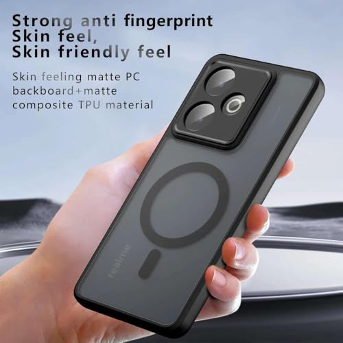 Image of Case for Realme P4 Pro 5G Back Cover, Matte PC Back + Side TPU Bumper Shockproof Magnetic Support Protective Bumper Case Cover (Realme P4 Pro)