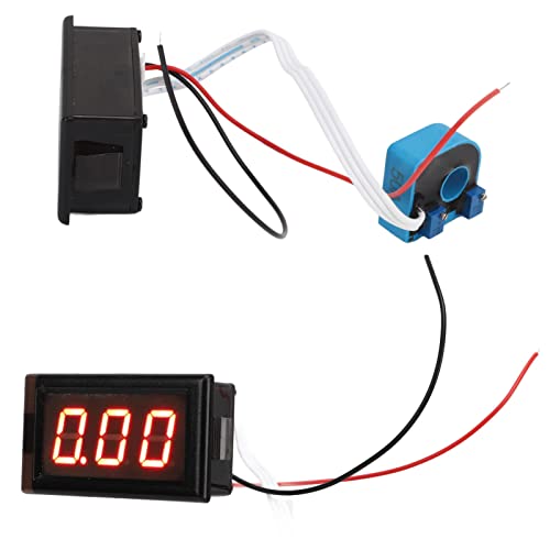 Dioche Ampere Anzeige, DC-Amperemeter mit Hall Sensor, LED Digitalanzeige, 50A, Hochgenaues Strommessgerät für Fahrzeuge