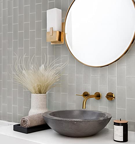 Warm Greige 3" x 6" Matte Glass Subway Tile –