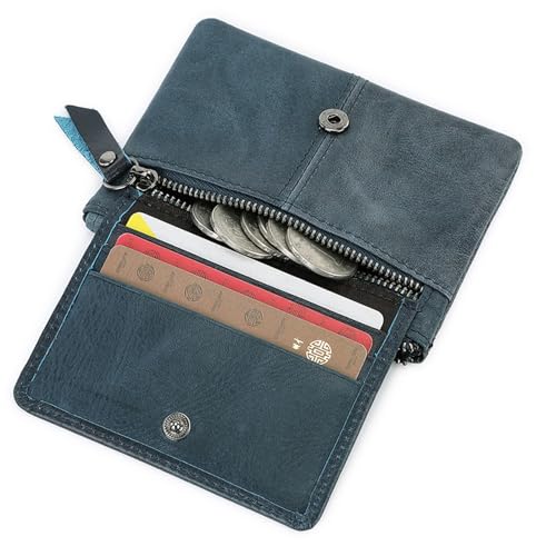 Wallets for Men Black Zipper Coin Wallet Ultra-Thin Men's Wallet Simple Buckle with Credit Card Clip Classic Small Leather Coin Bag Wallet Buckle with Zipper Mini Black Credit Card Organizer4