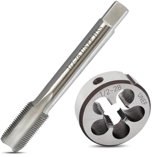 Image of 1 /2 inch-28 UNEF Tap and Die Set, HSS Right-Hand 1 /2x28 UNEF Machine Thread Tap and Round Die, 1 /2 x 28 Threading Tool Kit Suitable for Various Metals