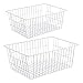 caojiaxiaopu 2 opakowania Kosze do przechowywania Drut Dom Metalowy Kosz z zamrażarki Bins Organizator Bins z uchwytami (Color : White)
