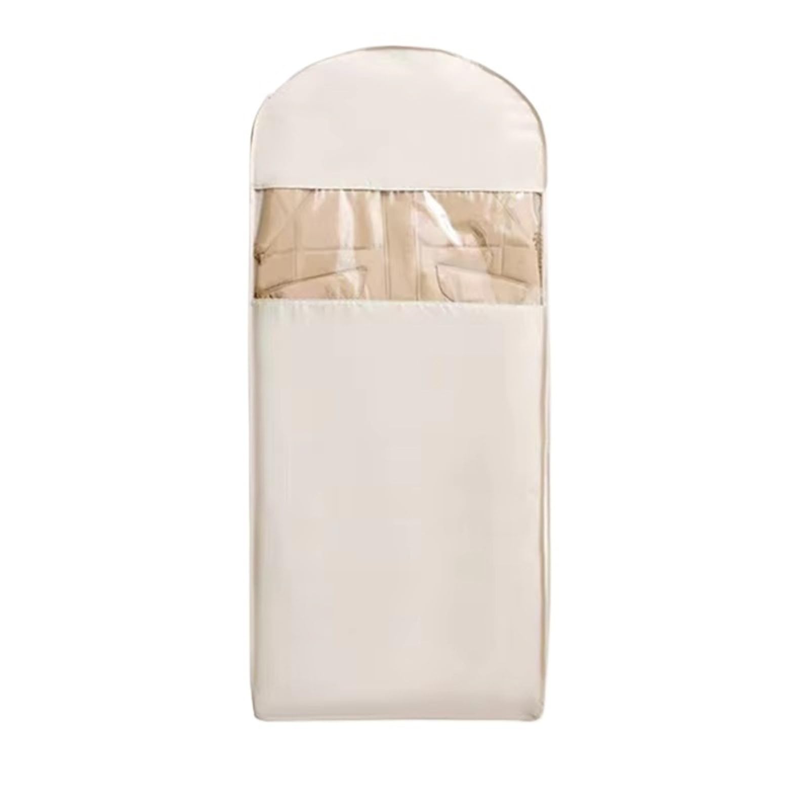 Clothes Covers Protector Bags 1pc Down Jacket Compressed Dust Cover Clothes Compression Hanging Bag Household Visible Storage Wardrobe Organizer(Beige-L)