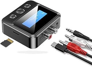 Bluetooth Transmitter, Bluetooth Transmitter Receiver, 2-in-1 Bluetooth 5.0 Audio Adapter, Support 3.5mm, RCA, TF Card, for TV/PC/Speaker/Headset/Car