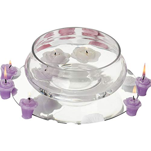 BalsaCircle 10 pcs 7" Wide Clear Floating Candle Glass Vase Bowls for Wedding