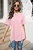 Ebifin Women's Oversize T-Shirt Crew Neck Short Sleeve Shirts Casual Loose Basic Tops Summer Tee Shirt, Pink, XL #2