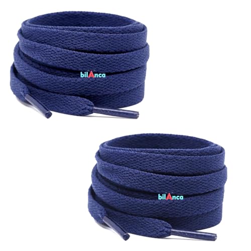 Image of 2 PAIRS Flat Shoe laces 48 Inches Wide Shoelaces for Athletic Running Sneakers Sports Shoes Boot Laces Strings (2 Pairs)
