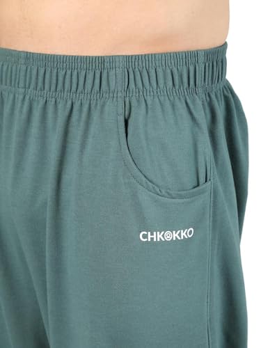 Image of CHKOKKO Men Casual Track Pant Regular Fit Lower with Pocket Earth Green L