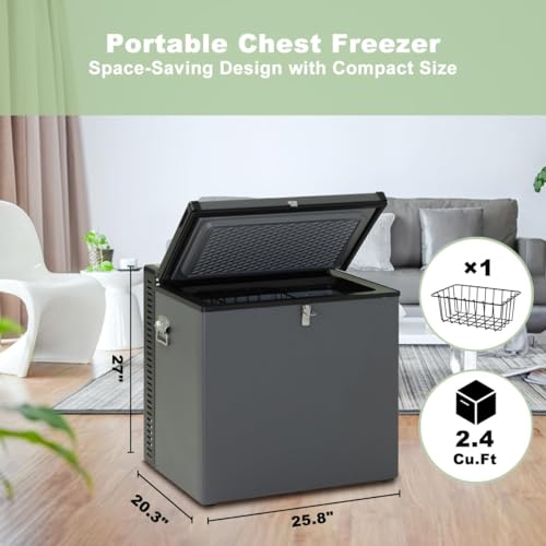 Smad XD70 2.4 Cu.Ft. Propane Chest Freezer, 110V/12V/Lpg Small Propane Freezer With Removable Basket And Lock, 3 Way Rv Freezer thumb #5