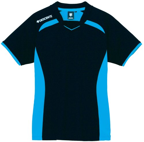 DESCENTE(デサント) 半袖プラクティスシャツ(ウイメンズ) ブラック×Pブルー BBL ブラック×Pブルー BBL L DVB5124W