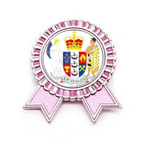 Broche emblème national rose en métal M pour costume et veste