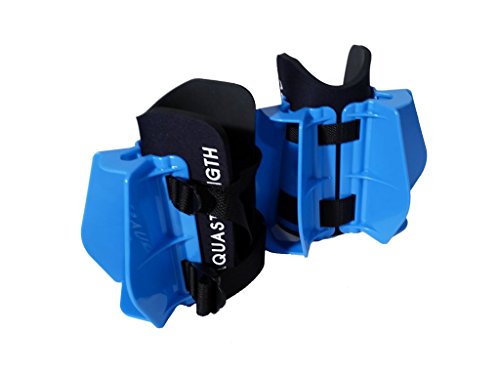 Aquastrength Aquatic Resistance Fins | Increase Drag for Strength & Toning | Pool Fitness Water Leg Weights | Lower Body Pool Weight | Quick Start Guide and Online Programs. (Blue)