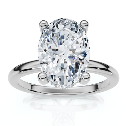 Pompeii 2 1/10Ct Oval Diamond Side Halo Engagement Ring 14k Gold or Platinum Lab Grown (F/G,VS1-VS2)
