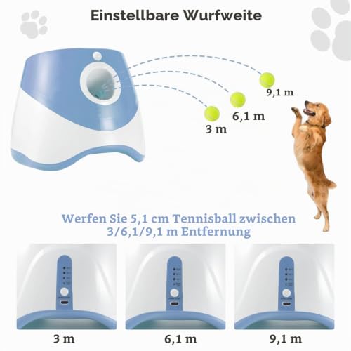 Aolawco Automatischer Ballwerfer,Ballwurfmaschine Hund mit 6 2'Tennisbällen