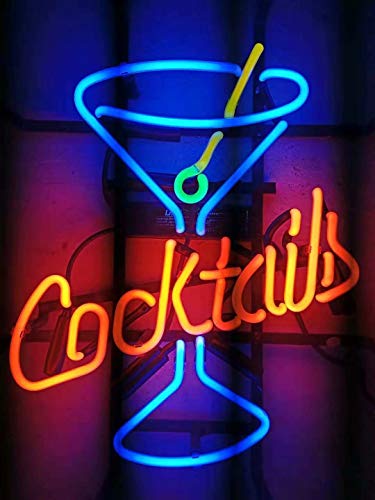 LDGJ Neon Signs for Wall Decor Handmade Sign Home Larger Cocktails Martini Custom Beer Bar Pub Recreation Room Lights Windows Glass Party