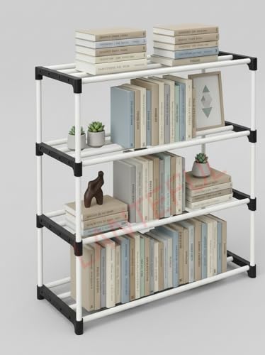 Image of LANTEFUL Book Self 4 Layer Portable Book Shelf, Kids Books Racks for Home Plastic, Bookshelf for Home, Book Shelves, Book Stand, Book Organizer, Book Rack for Study Room /Library /Bedroom