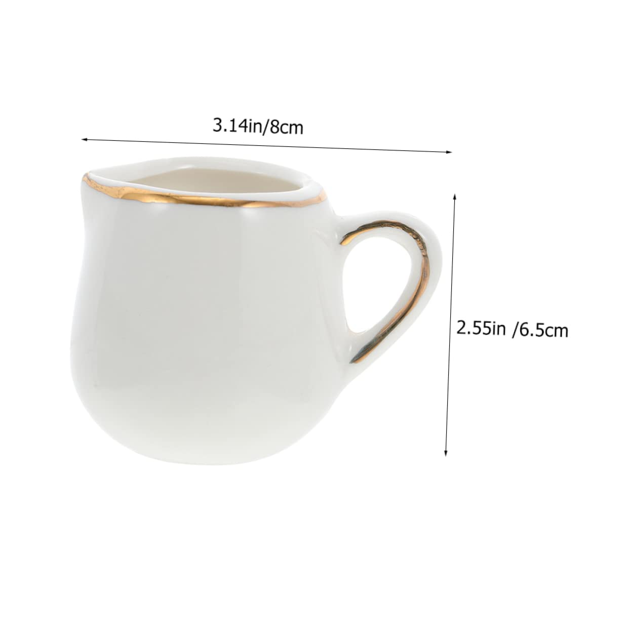 Mikinona Ceramic Milk Creamer Pitcher Large Handle Spoon for Latte Art Lightweight Easy to Cle