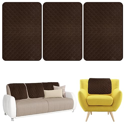 BOBASH Lot de 3 Housse Appui Tete canape 57 x 38 cm Impermeable Housse Appui Tete Canape Polyester Anti-Rayures Anti-Taches Housse de Canapé pour Fauteuil...