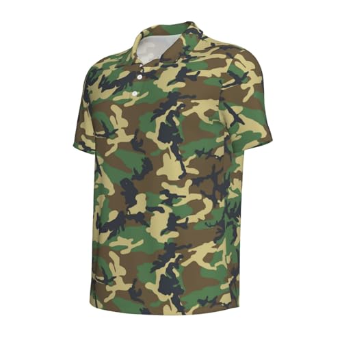 Green Military Camo Print Polo Shirts Breathable Comfortable Men's Short Sleeve Summer Fathers Day More2