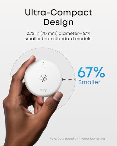 Image of eufy Security Smoke Alarm E10, Smoke Detector, Ultra-Compact 70 mm Design
