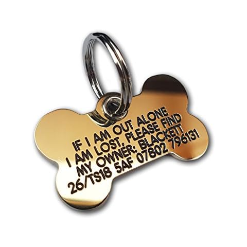 Reinforced Deeply Engraved Solid Brass Bone Dog tag Cover