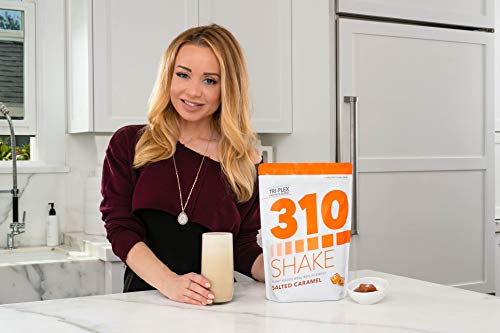 Salted Caramel Plant Protein Powder and Meal Replacement Shake | Gluten, Soy Protein, Dairy Free - 0g of Sugar | Keto and Paleo Friendly | Includes Clear Shaker and Recipe eBook (Digital) 28 Servings