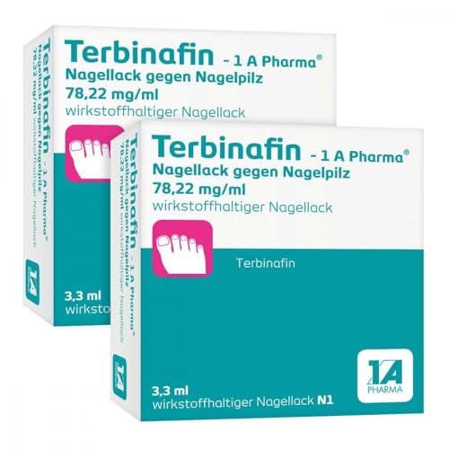 Terbinafin 1 A Pharma | 1. Nagellack gegen Nagelpilz| 2x 3 3ml | Bekämpft den Nagelpilz* gezielt | Trocknet in 30 Sekunden