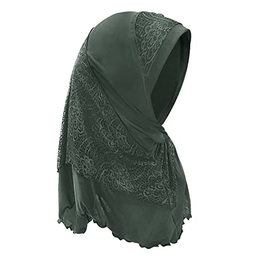 Women Lace Splicing Hijab Muslim Head Wrap Islamic Long Head Scarf Stretchy Turban Scarf Fashion Malay Wrap Scarf4