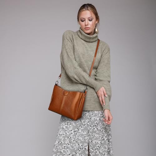 Genuine Leather Purses for Women Crossbody Bags Hobo Bags Top Handle Women's Shoulder Handbag with 3 Straps2