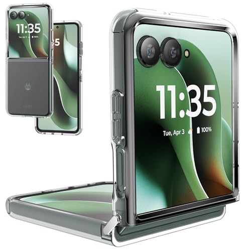 Foluu Coque Transparent pour Motorola Razr 60 Ultra 2025 avec Protection de Charnière Ultra Mince Anti - Rayures TPU Silicone Housse de Protection Antichoc...