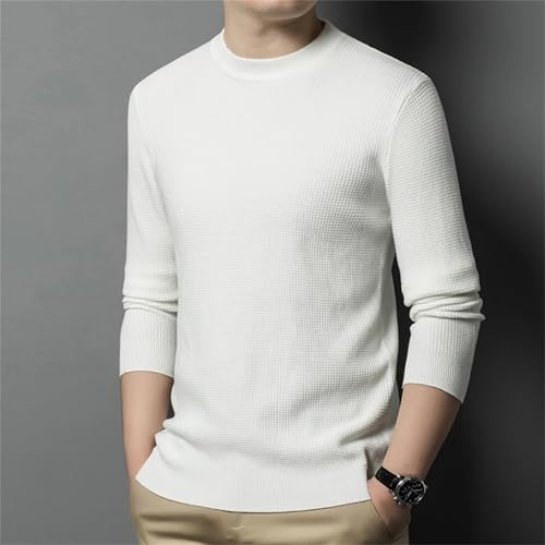 Men’S Fashion Knit Pullover Crew Neck Sweater Slim Fit Casual Long Sleeve Standard Wool Jumper Tops4
