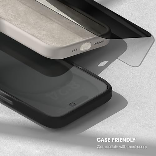 Image of GRIPP Matte Privacy Tempered Glass Screen Protector for iPhone 15 (6.1 inch), Anti-Glare, Anti-Spy Protection, 2.5D Round Edges, Scratch-Resistant, 9H Hardness, Bubble Free