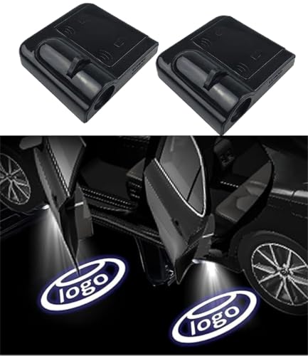 Car Door Lights Custom Car Door Projector Lights/Universal Custom Logo Car Projection Lights LED Projector Door Shadow Light (Black 2)