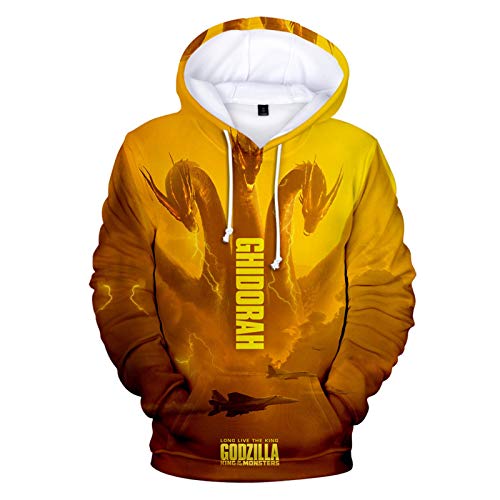 YTQQ-Godzilla-Pull imprimé drôle pour Hommes, Sweat-Shirt Ample, Pull Facile, Veste de soirée décontractée pour Enfants, Chemise Polo-XL