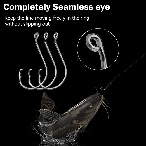 THKFISH 100 Stück Octopus Circle Hook Baitholder Angelhaken Stachelhaken Haken Angeln Einzelhaken Kreishaken Wallerhaken… – Bild 4