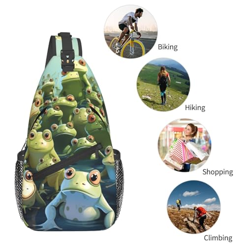 Bolso cruzado tipo sling para hombre y mujer negro miniatura 6