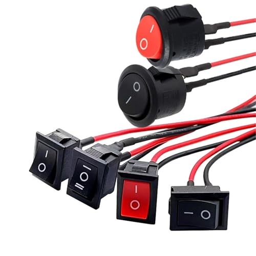 Mini interrupteur à bascule 12V 6A carrat ON OFF avec câbles