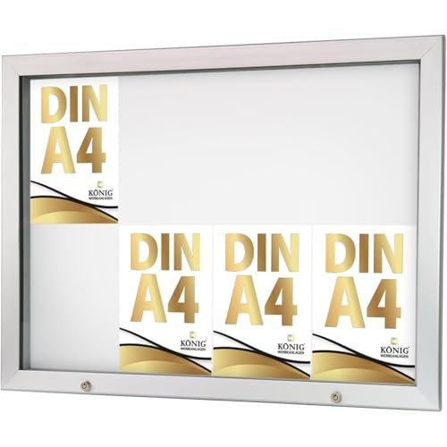 Vitrine d’affichage verrouillable Keitum Economy 8 x A4 | format paysage 931 x 684 mm | intérieur/extérieur | serrure | acrylique 2 mm | aluminium anodisé...