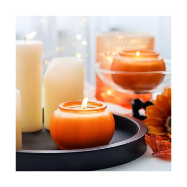 Pumpkin scented candle 2pcs fall candle for table decor and thanksgiving gift 5oz  urban country home decor